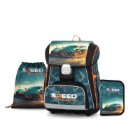 Speed Acceleration Oxybag Premium Schulranzen-Set 9tlg. mit Sporttasche, Schultuete, Brotdose, Trinkflasche, Heftbox und Brustbeutel