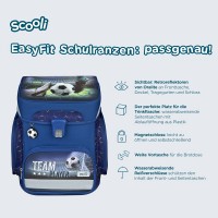 Scooli Team Player EasyFit Schulranzen-Set 10tlg. mit Sporttasche, Schutuete, Brotdose und Trinkflasche, Heftmappe