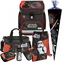 Scooli Star Wars EasyFit Schulranzen-Set 9tlg. mit Sporttasche, Schultuete, Brotdose und Trinkflasche