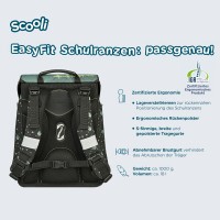 Jurassic World - T-Rex - Scooli Schulranzen-Set 10tlg. mit Sporttasche, Schultuete, Brotdose und Trinkflasche - Hrftbox A4 Gratis dazu