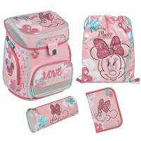 Scooli Minnie Mouse EasyFit Schulranzen-Set 9tlg. mit Sporttasche, Schultuete, Brotdose und Trinkflasche