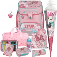 Scooli Minnie Mouse EasyFit Schulranzen-Set 9tlg. mit Sporttasche, Schultuete, Brotdose und Trinkflasche