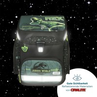 Jurassic World - T-Rex - Scooli Schulranzen-Set 10tlg. mit Sporttasche, Schultuete, Brotdose und Trinkflasche - Hrftbox A4 Gratis dazu