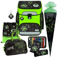 Scooli Space Robots Glow Edition Schulranzen-Set 7tlg. mit Schultuete und Sporttasche